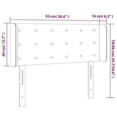 Vidaxl LED posteljno vzglavje svetlo sivo 93x16x78/88 cm blago