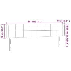 Vidaxl LED posteljno vzglavje temno sivo 183x16x78/88 cm blago
