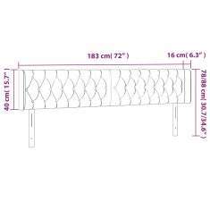 Vidaxl LED posteljno vzglavje temno modro 183x16x78/88 cm žamet