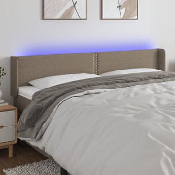 Vidaxl vidaXL Vzglavje postelje z LED svetlobo 183x16x78/88 cm blago
