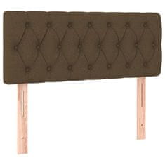 Vidaxl Box spring postelja z vzmetnico temno rjava 90x200 cm blago