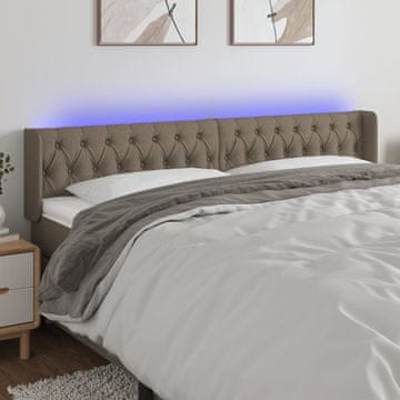 Vidaxl vidaXL Vzglavje postelje z LED svetlobo 183x16x78/88 cm blago