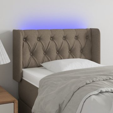 Vidaxl vidaXL LED vzglavje postelje, sivo-rjavo, 83x16x78/88 cm, blago