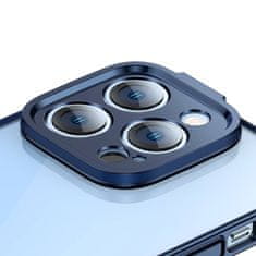 BASEUS Zaščitni set prozornega ohišja Glitter in kaljenega stekla za iPhone 14 Pro Max (modra)