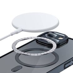 BASEUS Zaščitni set prozornega magnetnega ohišja in kaljenega stekla Glitter za iPhone 14 Plus (črno)