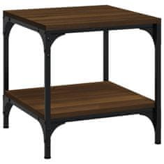 Vidaxl Stranska mizica 2 kosa rjav hrast 40x40x40 cm inženirski les