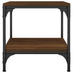 Vidaxl Stranska mizica 2 kosa rjav hrast 40x40x40 cm inženirski les