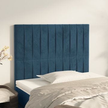 Vidaxl vidaXL Vzglavja za posteljo, komplet 2 kosov, temno modra, 80x5x78/88 cm žamet