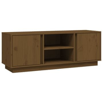 Vidaxl TV omarica medeno rjava 110x35x40,5 cm trdna borovina