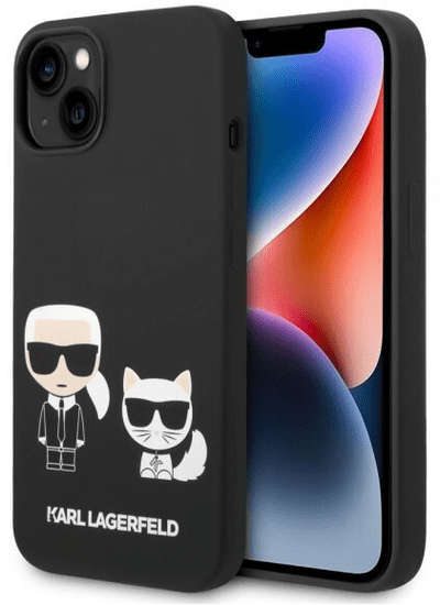 Karl Lagerfeld Choupette ovitek za iPhone 14, silikonski, črn (KLHCP14SSSKCK)