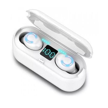 Verkgroup 2v1 Bluetooth brezžične slušalke in power bank LCD bele
