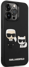 Karl Lagerfeld 3D Karl & Choupette ovitek za iPhone 14 Pro Max, črn (KLHCP14X3DRKCK)