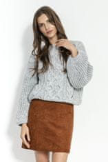Fobya ženski pulover Button siva L/XL