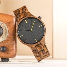 Bobo Bird Moški leseni analogna ura z leseno škatlo Durres temno rjava univerzalna