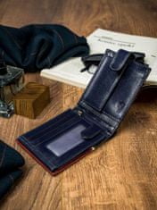 Rovicky Usnjena denarnica z varnostjo RFID Manta rdeča, temno modra univerzalna