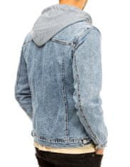 Dstreet Moška jeans jakna s kapuco Silvana nebeško modra XL