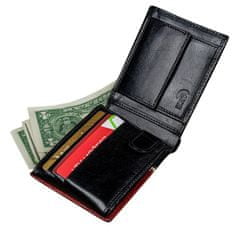 Rovicky moški usnjena denarnica zavarovano s tehnologijo RFID Ti veš Črna, rdeča univerzalna