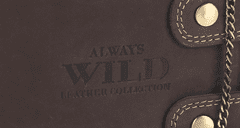 Always Wild Usnjena denarnica z verigo Kert rjava univerzalna