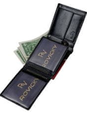 Rovicky moški usnjena denarnica zavarovano s tehnologijo RFID Ti veš Črna, rdeča univerzalna