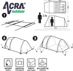 ACRAsport ST18 Družinski šotor, tunel za 4 osebe