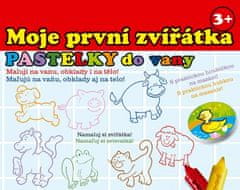 Teddies Moje prve živali - barvice za kopel 10 kosov z gobico v škatli