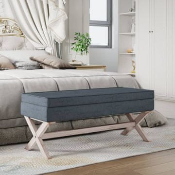 Vidaxl vidaXL Shranjevalni stolček temno siv 110x45x49 cm žamet