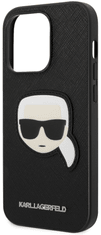 Karl Lagerfeld ovitek za iPhone 14 Pro, Saffiano črn (KLHCP14LSAPKHK)