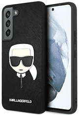 Karl Lagerfeld ovitek za Galaxy S22+, Saffiano črn (KLHCS22MSAKHBK)