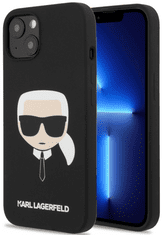 Karl Lagerfeld ovitek za iPhone 13, silikonski, črn (KLHCP13MSLKHBK)