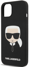 Karl Lagerfeld ovitek za iPhone 13, silikonski, črn (KLHCP13MSLKHBK)