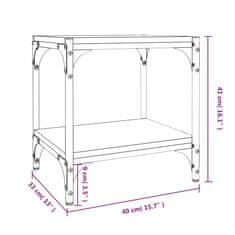 Vidaxl TV omarica rjav hrast 40x33x41 cm inženirski les in jeklo