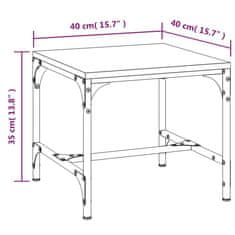 Vidaxl Stranska mizica rjav hrast 40x40x35 cm inženirski les