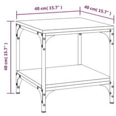 Vidaxl Stranska mizica 2 kosa siva sonoma 40x40x40 cm inženirski les