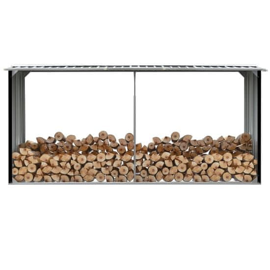 shumee Vrtna lopa za les iz pocinkanega jekla 330x92x153 cm antracit