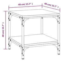 Vidaxl Stranska mizica 2 kosa sonoma hrast 40x40x40 cm inženirski les