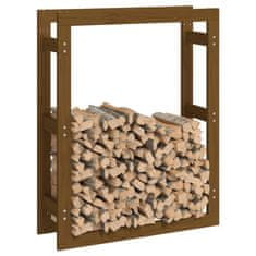 Vidaxl Stojalo za drva medeno rjavo 80x25x100 cm trdna borovina