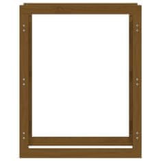 Vidaxl Stojalo za drva medeno rjavo 80x25x100 cm trdna borovina