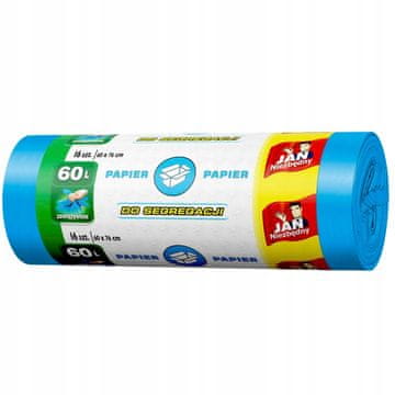 shumee Močne vreče za smeti 60 l za papir 16 kom modre