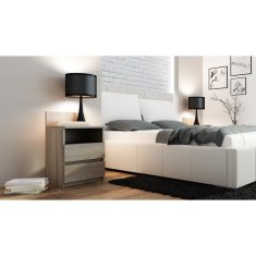 Topeshop Topeshop M1 nočna omarica, 2 predala, hrast