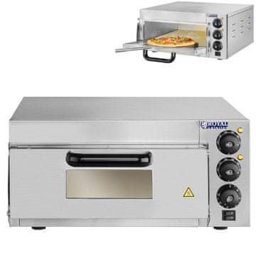 Royal Catering Peč za pice 1x40 cm, enokomorna, 2000 W, 230 V, časovnik 120 min, Royal Catering