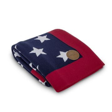 CEBA Pletena odeja v darilni škatli 90x90 modre zvezde