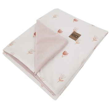 EKO Dvostranska bombažna odeja z žametno podlogo Beige Meadow 100x80cm