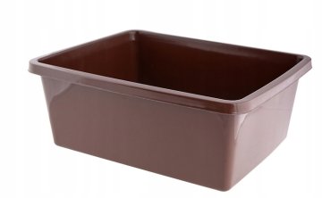 shumee Pravokotna rjava plastična kopalniška školjka 8l