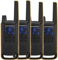Motorola Motorola Talkabout T82 Extreme Quad Pack - profesionalni dvostranski radio, 16 kanalov, črn in oranžen