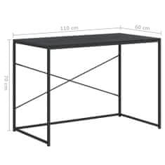 shumee Računalniška miza črna 110x60x70 cm iverna plošča