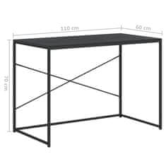 Vidaxl Računalniška miza črna 110x60x70 cm iverna plošča