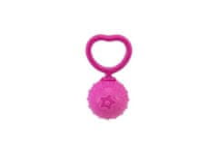 Hájková Plastična retro žogica z ropotuljico premera 18 cm 5 cm mešanica barv v vrečki 0m+