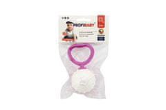Hájková Plastična retro žogica z ropotuljico premera 18 cm 5 cm mešanica barv v vrečki 0m+
