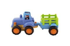 Teddies Traktor z dvigalom/Buldozer 16cm plastika za najmlajše na vztrajniku 18m+