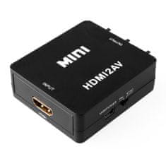 Northix Adapter za video pretvornik HDMI v AV - črn 